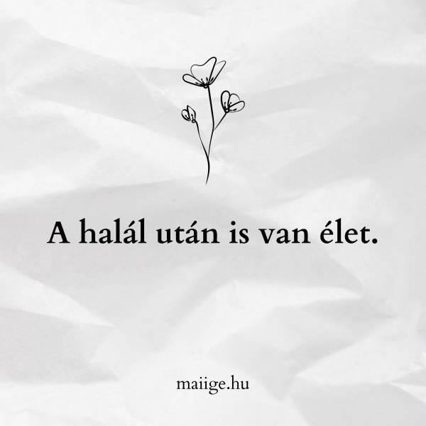A halál után is van élet.