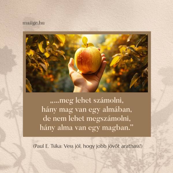 „…meg lehet számolni, hány mag van egy almában, de nem lehet megszámolni, hány alma van egy magban.”
