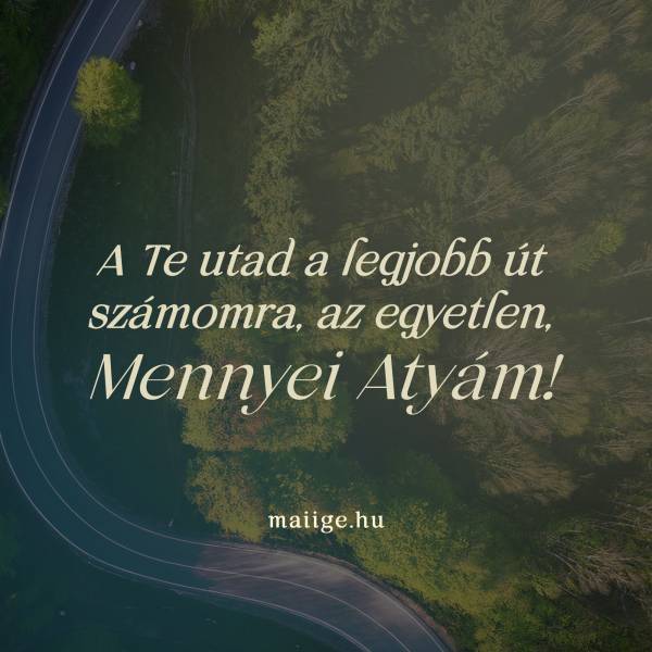 A Te utad a legjobb út számomra, az egyetlen, Mennyei Atyám!