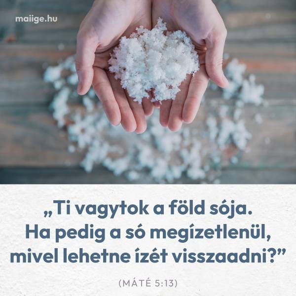 „Ti vagytok a föld sója. Ha pedig a só megízetlenül, mivel lehetne ízét visszaadni?” (Máté 5:13)