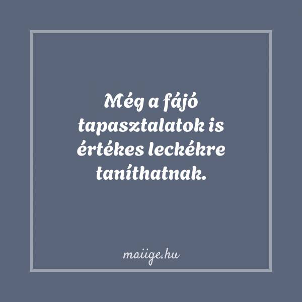 Még a fájó tapasztalatok is értékes leckékre taníthatnak.