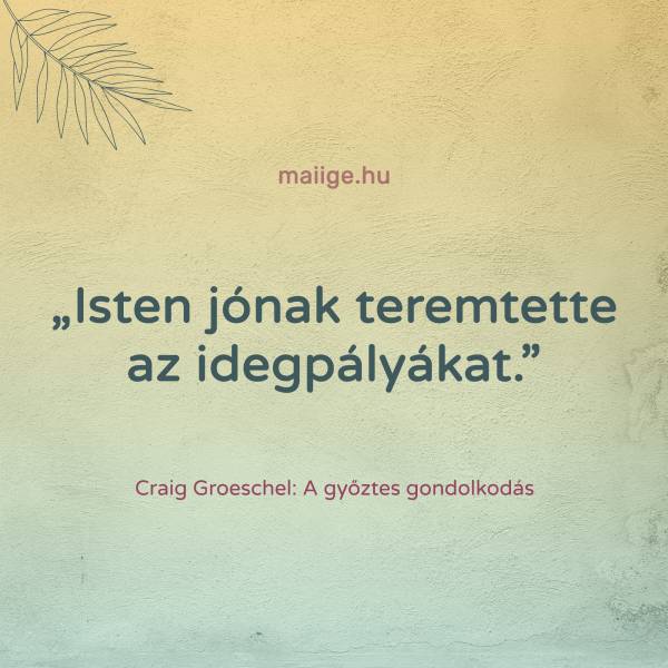 „Isten jónak teremtette az idegpályákat.”