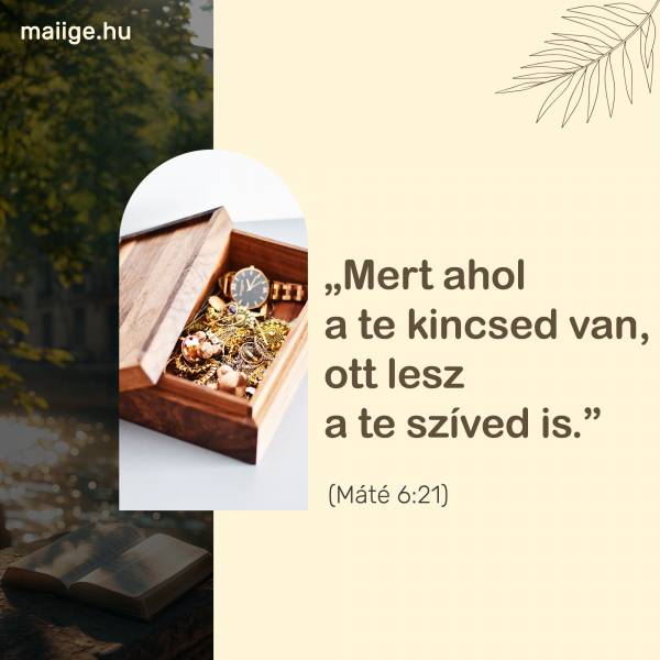 „Mert ahol a te kincsed van, ott lesz a te szíved is.” (Máté 6:21)