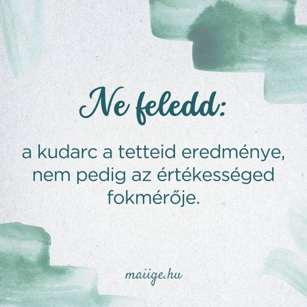 " Ne feledd: a kudarc a tetteid eredménye, nem pedig az értékességed fokmérője."