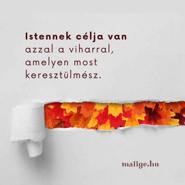 Istennek célja van azzal a viharral, amelyen most keresztülmész.