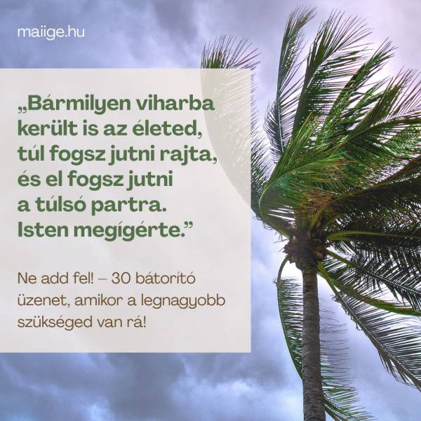 „Bármilyen viharba került is az életed, túl fogsz jutni rajta, és el fogsz jutni a túlsó partra. Isten megígérte.”