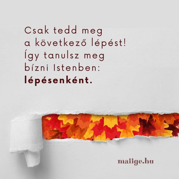 Csak tedd meg a következő lépést! Így tanulsz meg bízni Istenben: lépésenként.