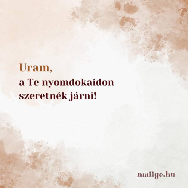 Uram, a Te nyomdokaidon szeretnék járni! 