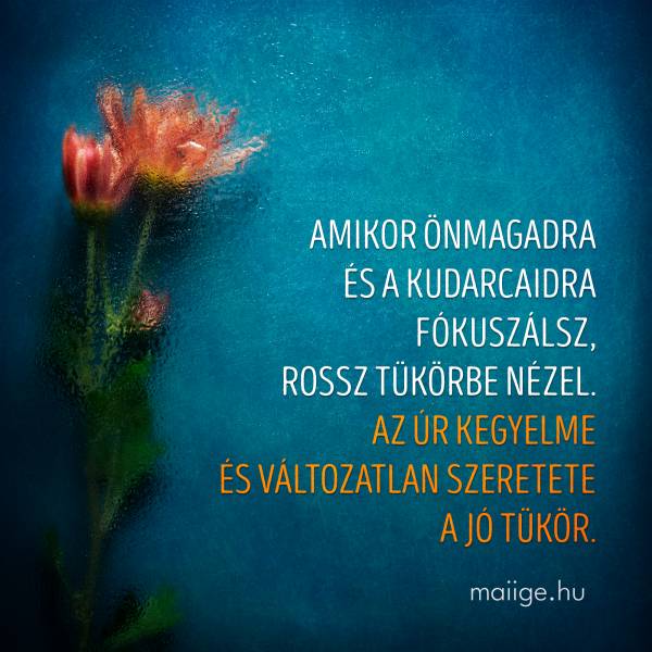 Amikor önmagadra és a kudarcaidra fókuszálsz, rossz tükörbe nézel. Az Úr kegyelme és változatlan szeretete a jó tükör.
